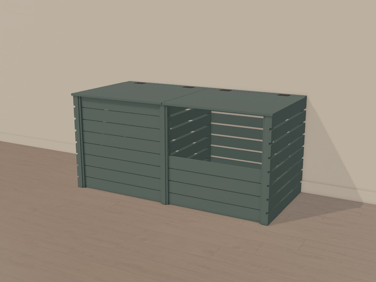 Black-green twin compost bays, Crava's 3D model
