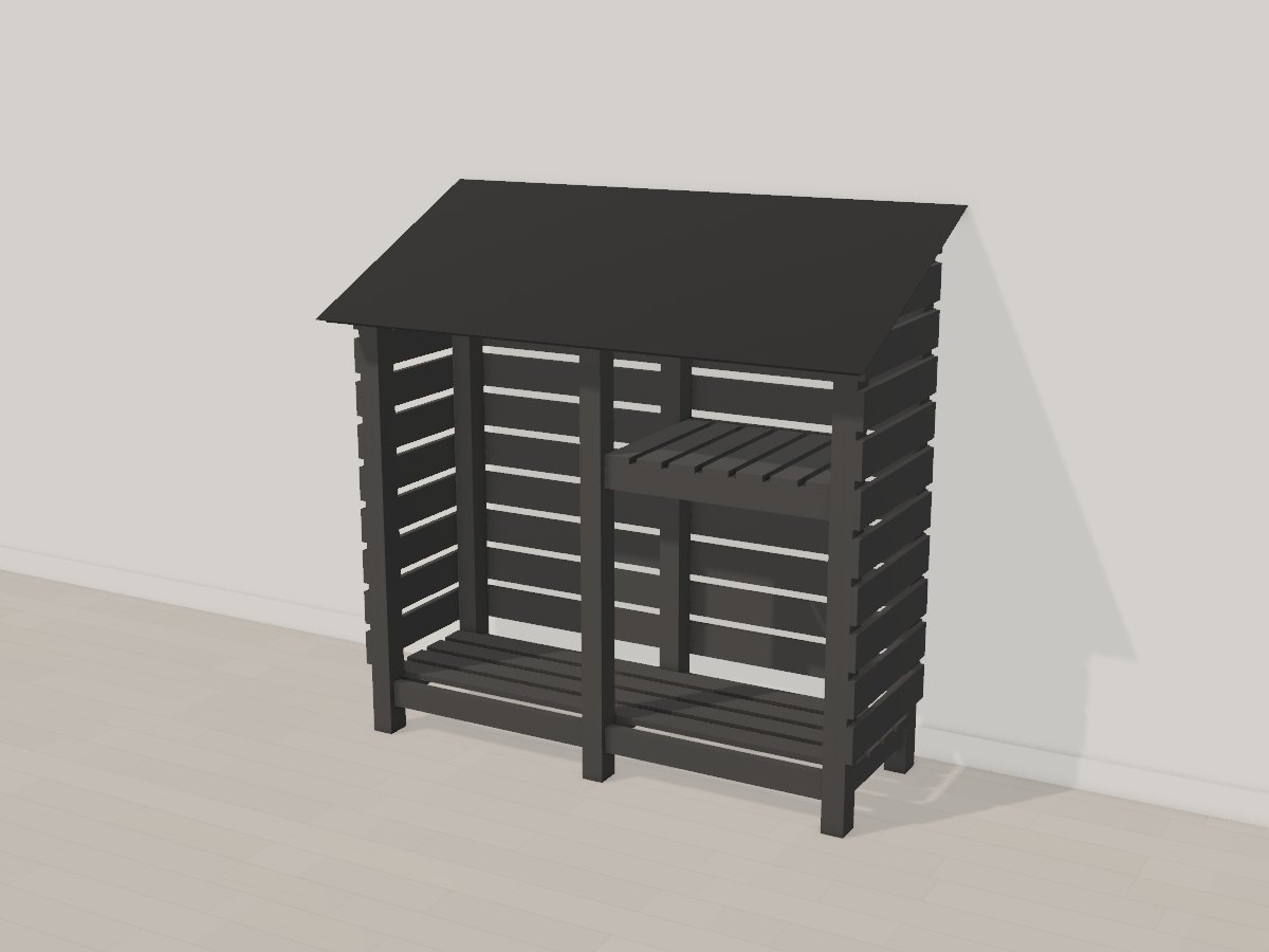 Black timber log store, Crava's 3D model