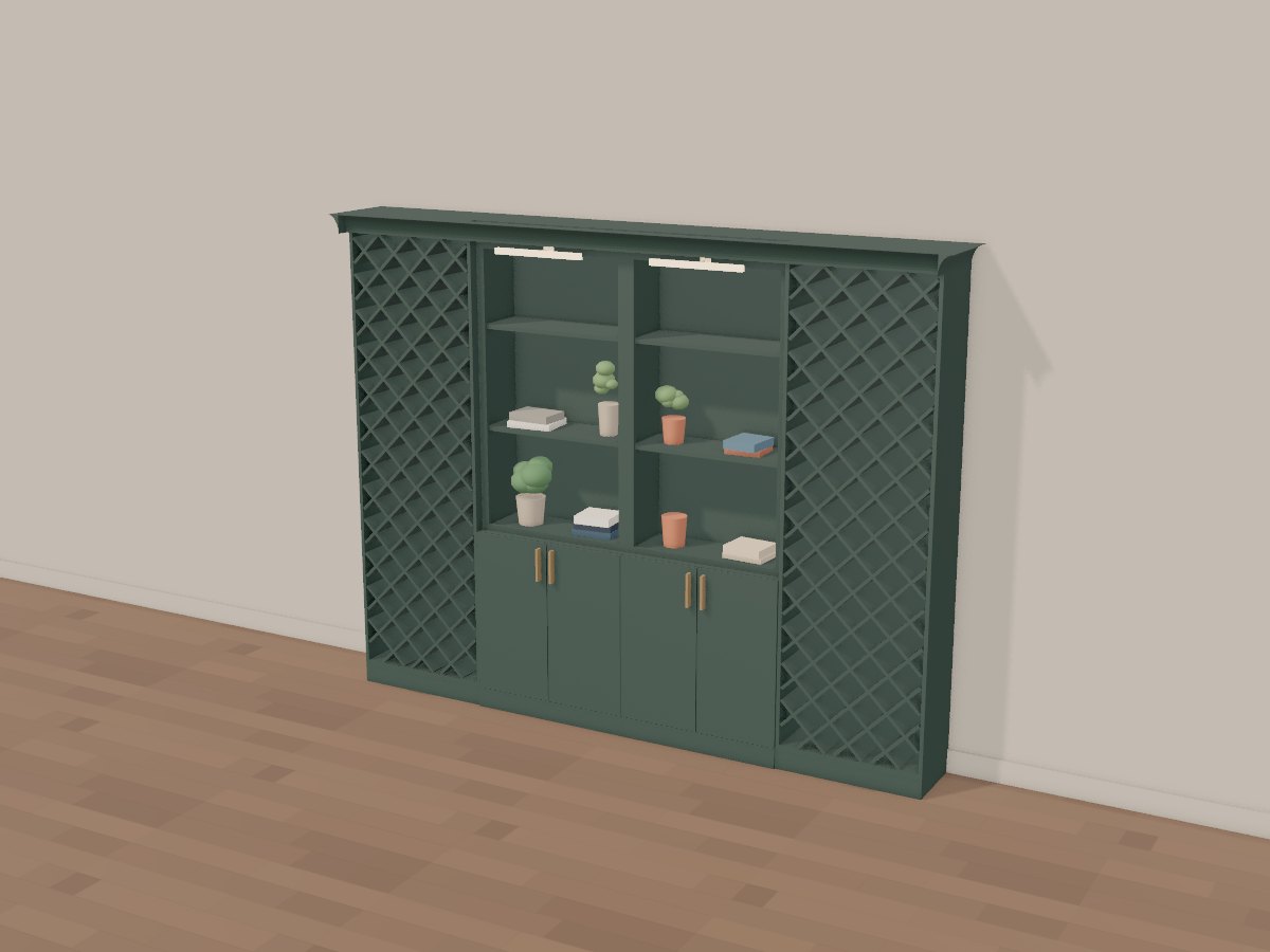 Bottle green wine wall, Crava's 3D model