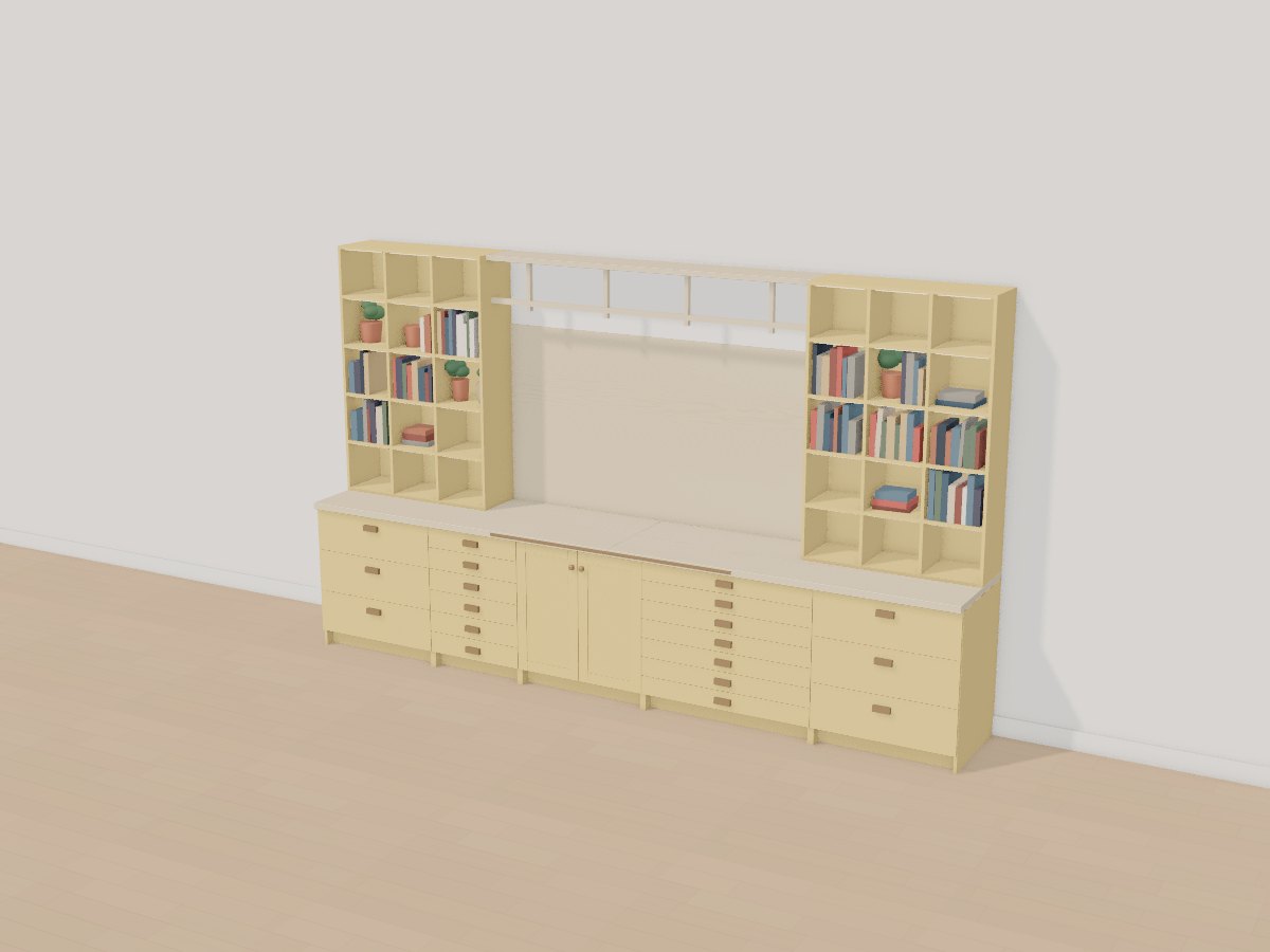 Butter yellow craft wall, Crava's 3D model