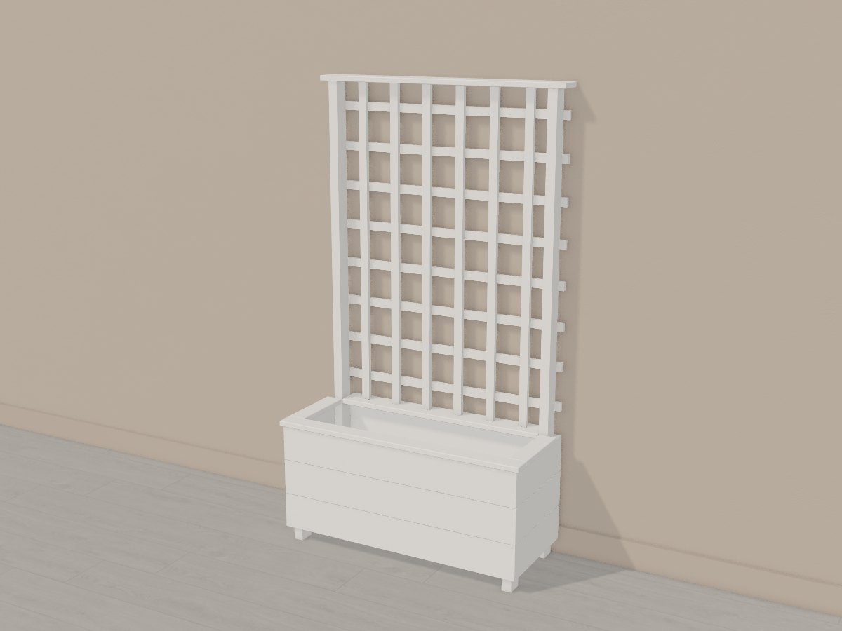 Chalk white trellis planter, Crava's 3D model