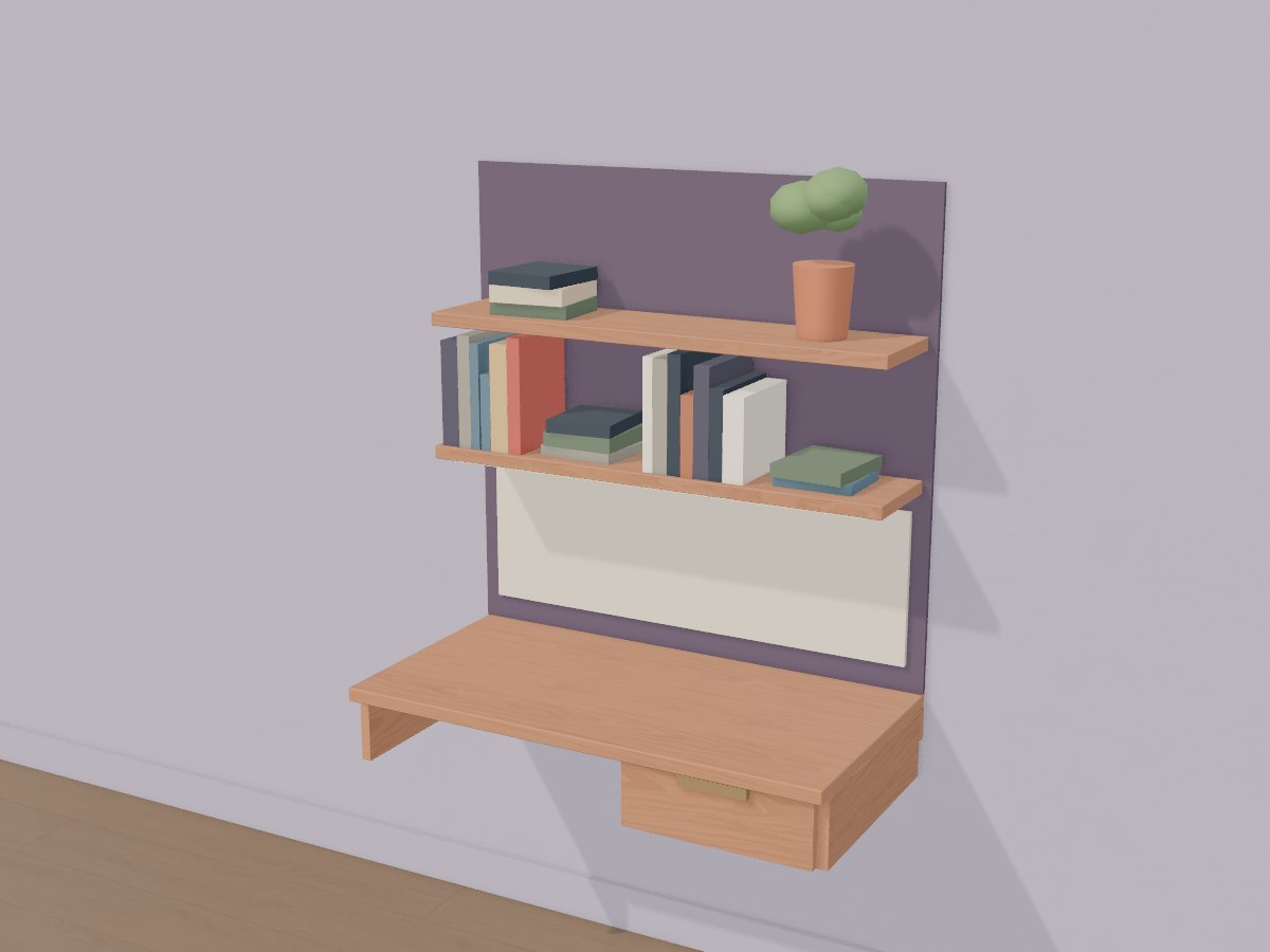 Cherry alcove nook desk, Crava's 3D model