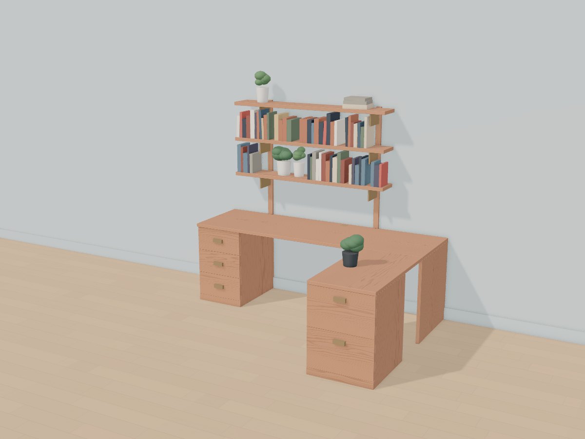 Cherry corner desk, Crava's 3D model