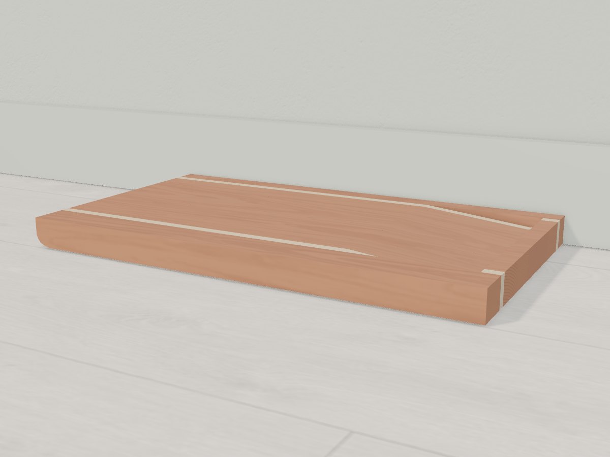 Cherry board with a sloped crumb well, Crava's 3D model