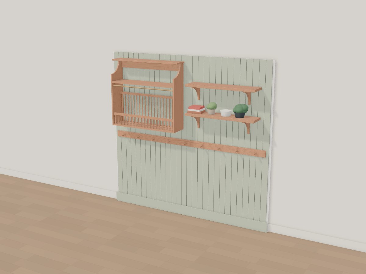 Cherry plate rack wall, Crava's 3D model