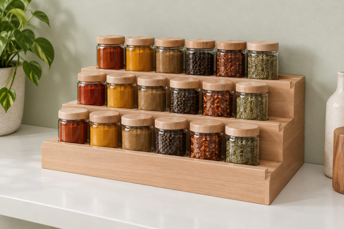 Three-tier cherry spice step, a rendering