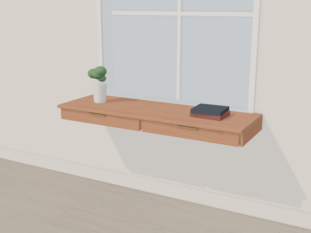 Cherry window-sill desk, Crava's 3D model