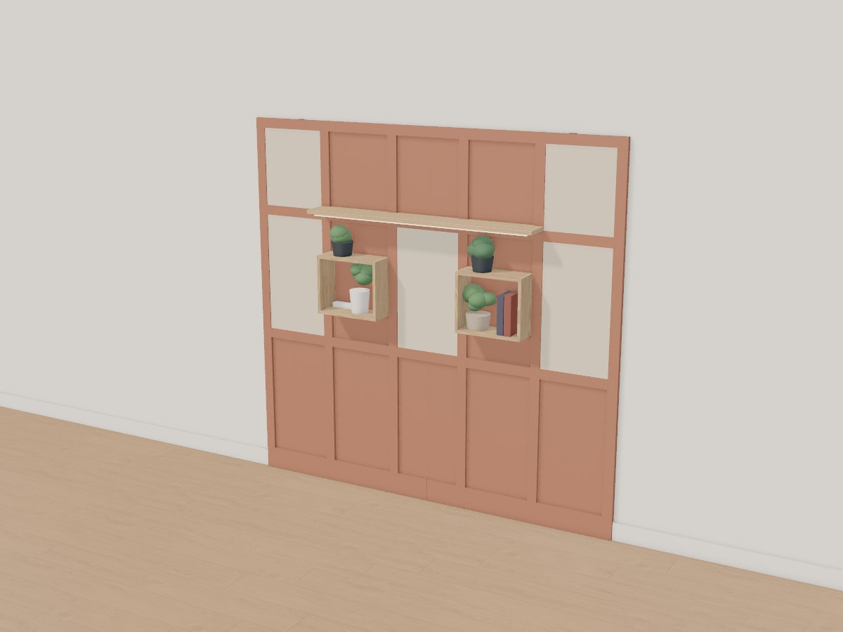 Cinnamon video-call backdrop wall, Crava's 3D model
