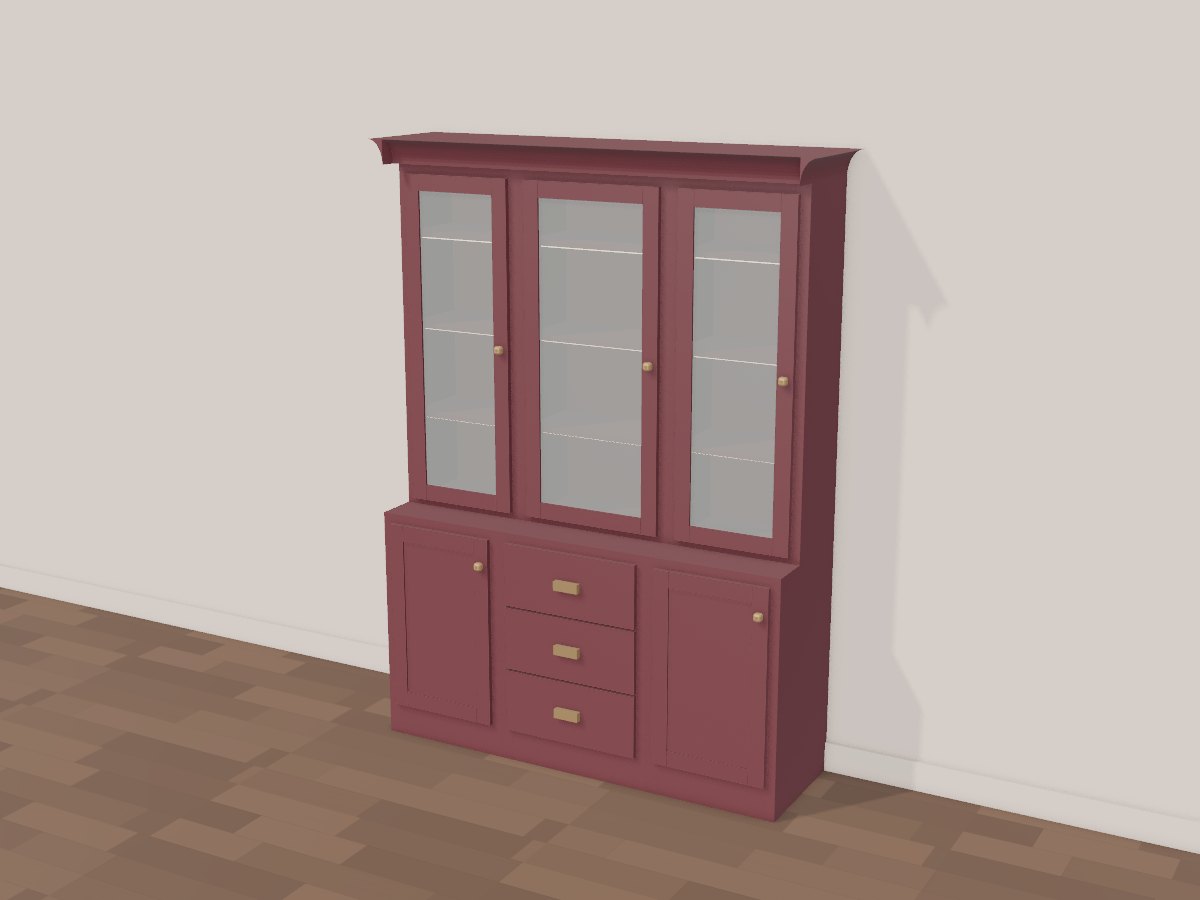 Claret china hutch, Crava's 3D model