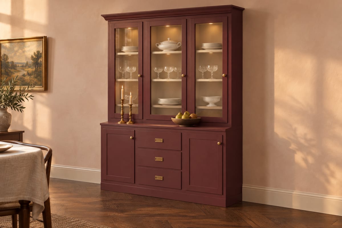 Claret china hutch, a rendering