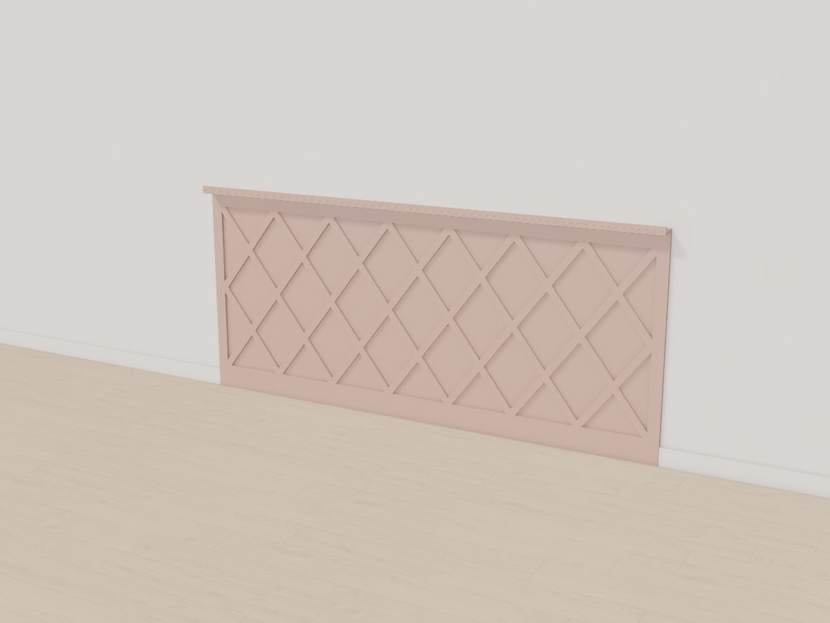 Clay-pink diamond lattice nursery wall, Crava's 3D model