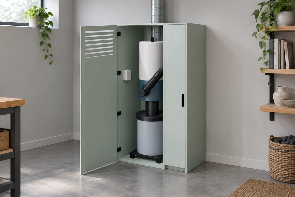 Dust collector closet, a rendering
