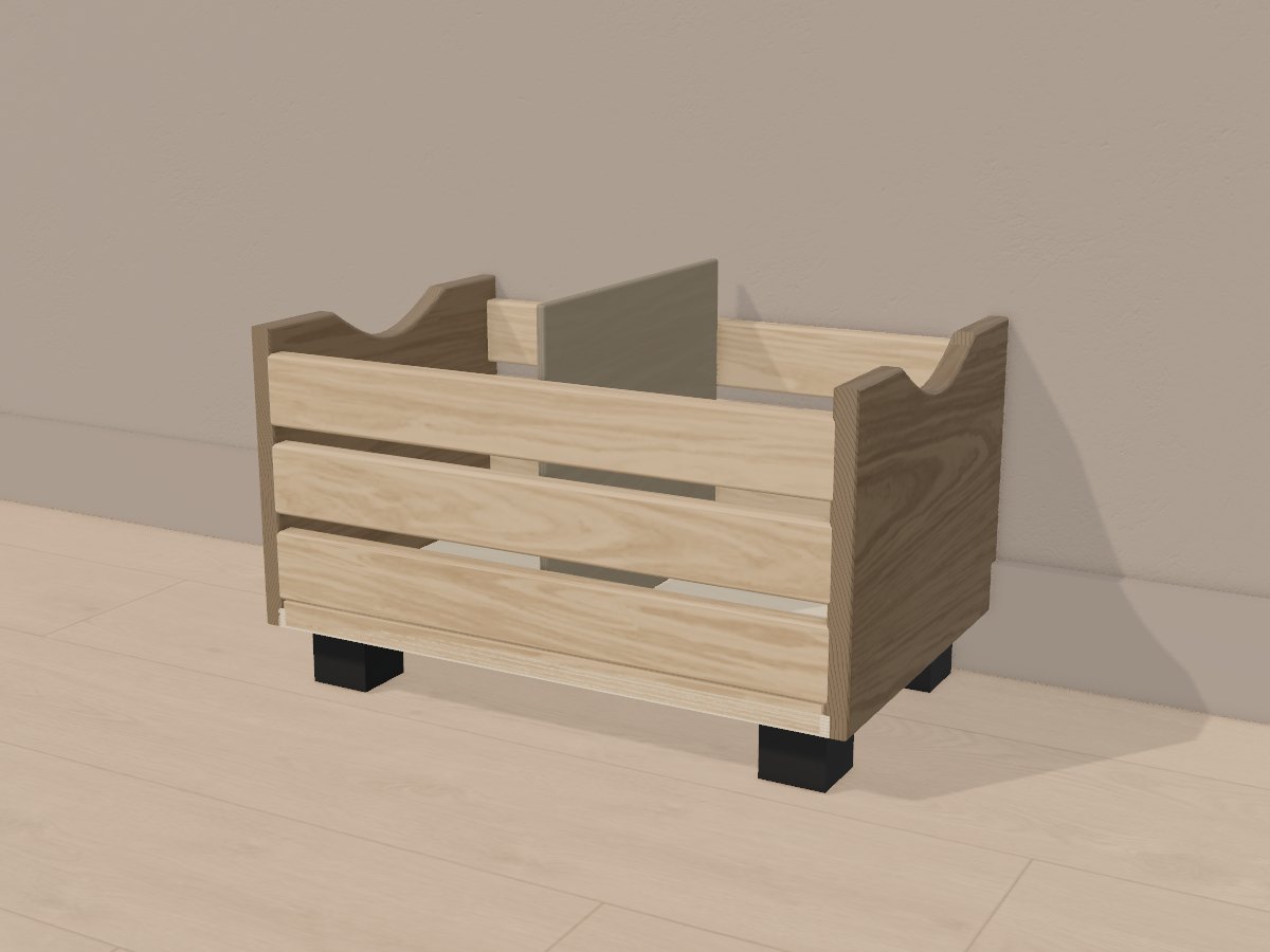 Ebonised oak record crate, Crava's 3D model