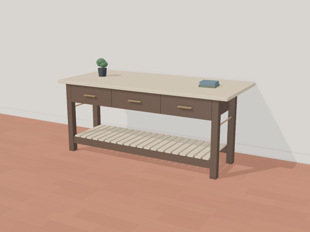 Espresso work-table island, Crava's 3D model