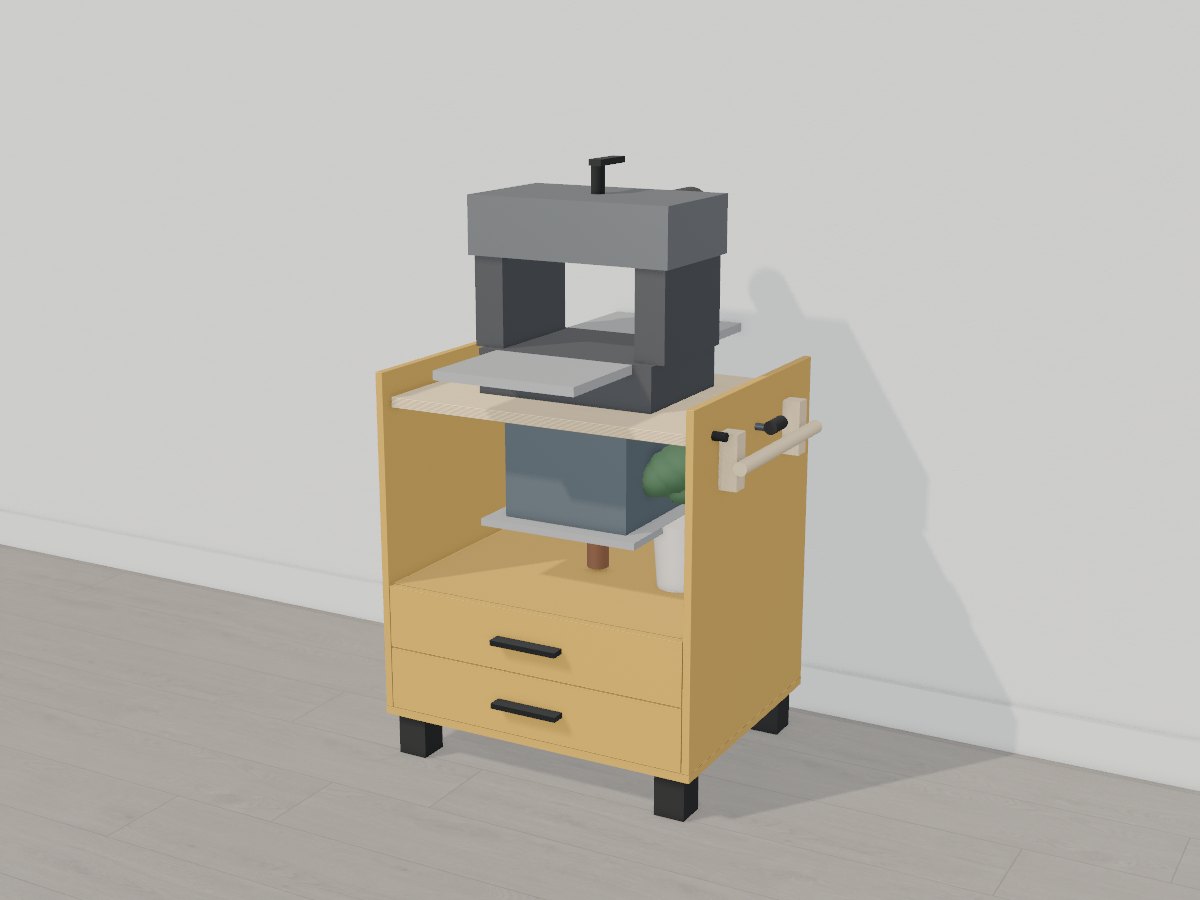Flip-top planer and spindle sander cart, Crava's 3D model