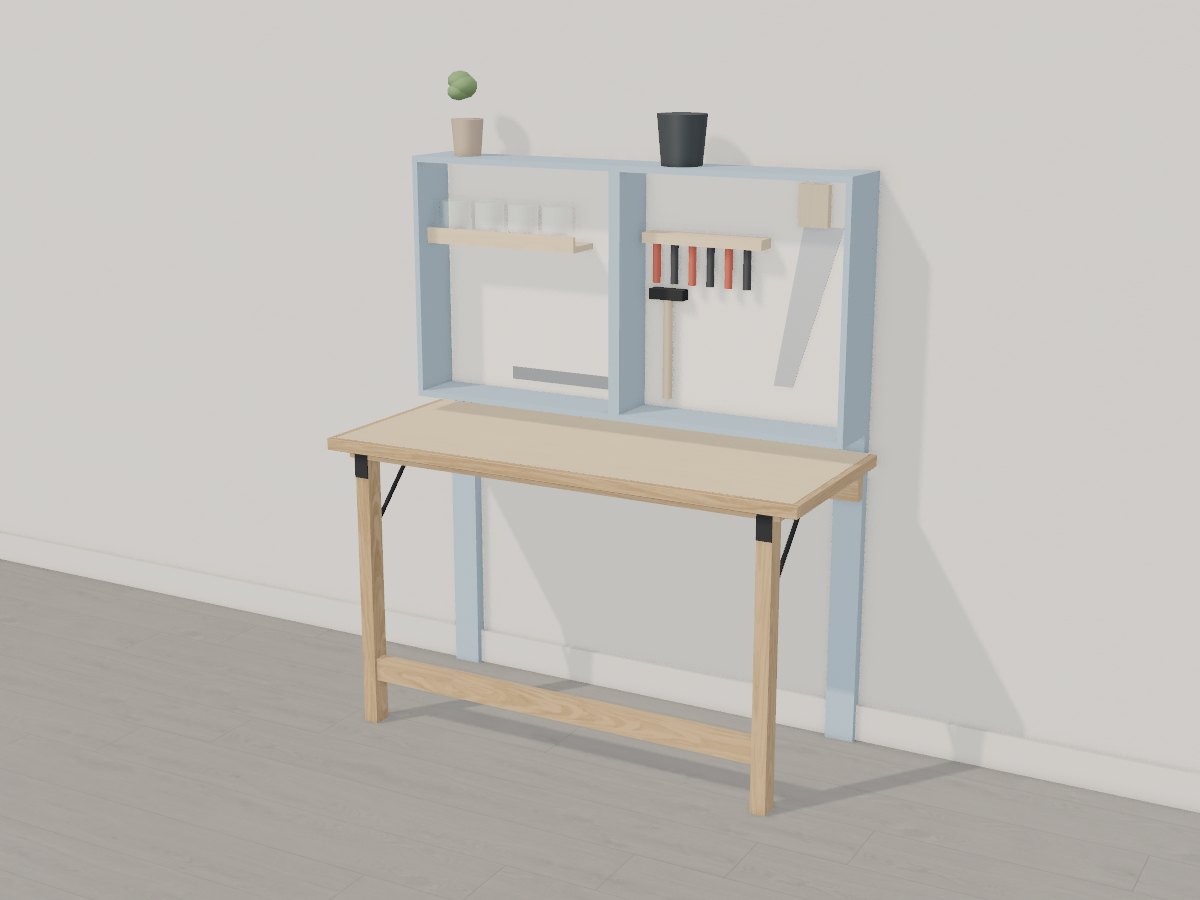 Fold-down garage workbench, Crava's 3D model