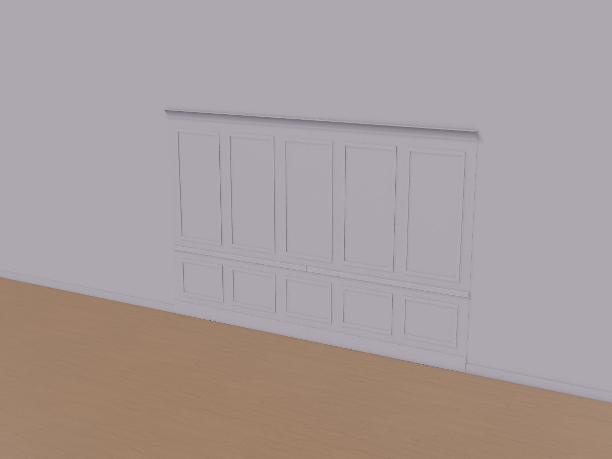 Heather picture-frame panelled wall, Crava's 3D model