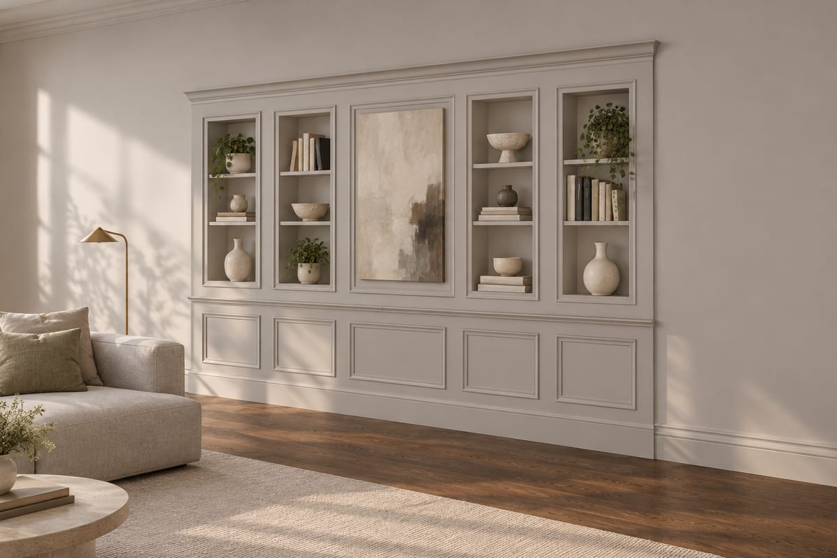 Heather picture-frame panelled wall, a rendering