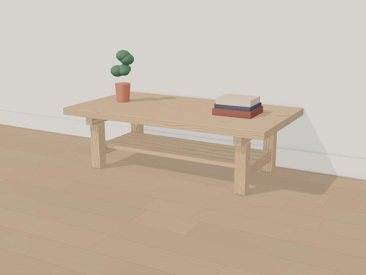 Joinery oak low table, Crava's 3D model