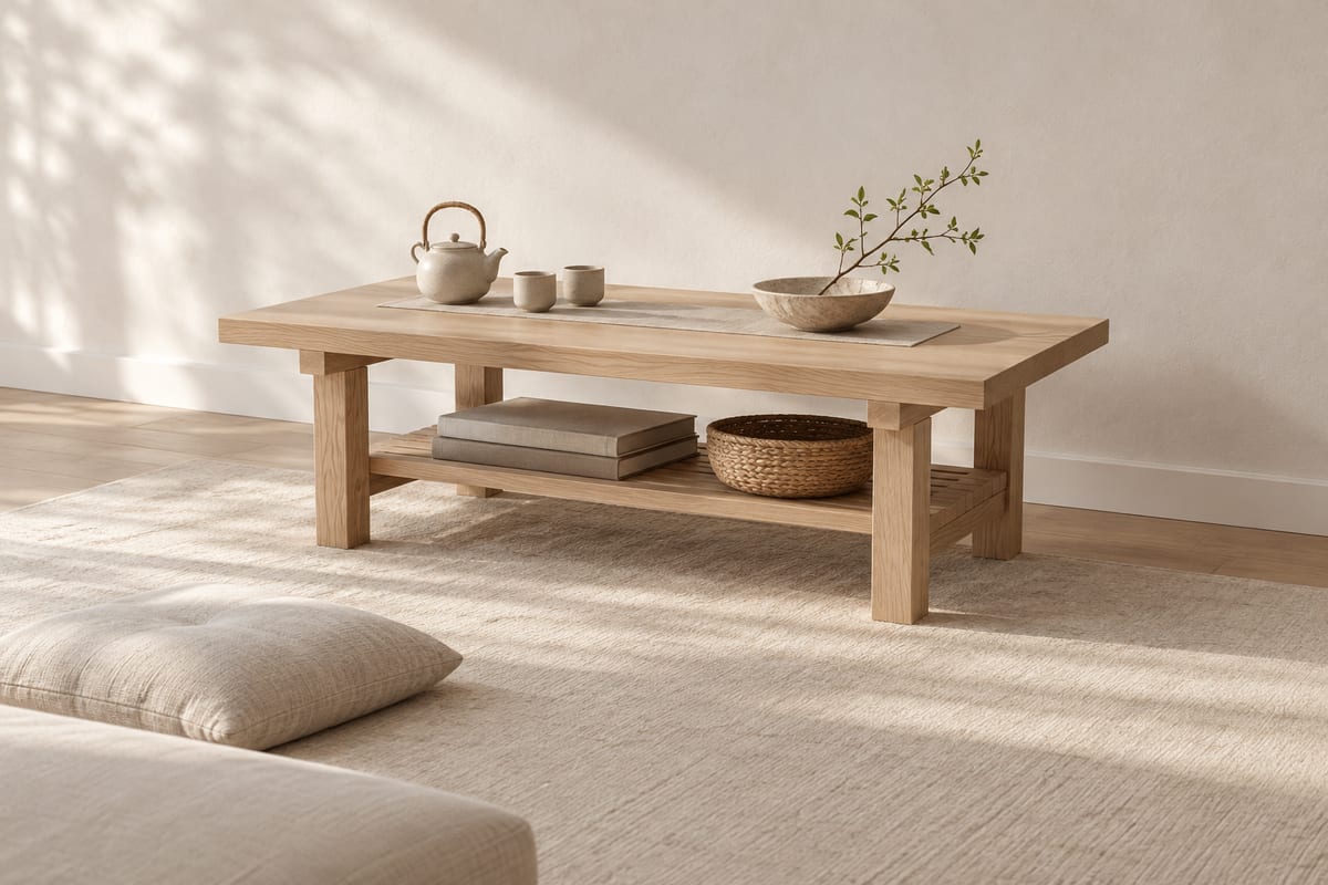 Joinery oak low table, a rendering