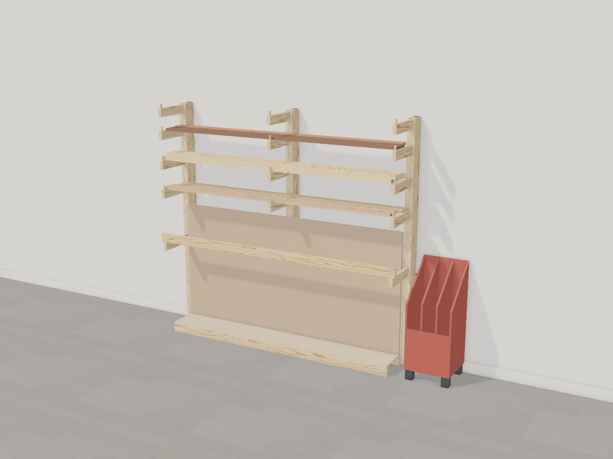 Lumber and sheet goods rack, Crava's 3D model