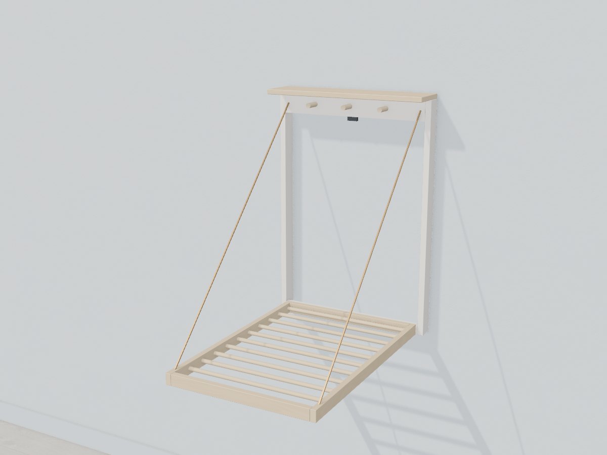 Maple fold-down drying rack, Crava's 3D model