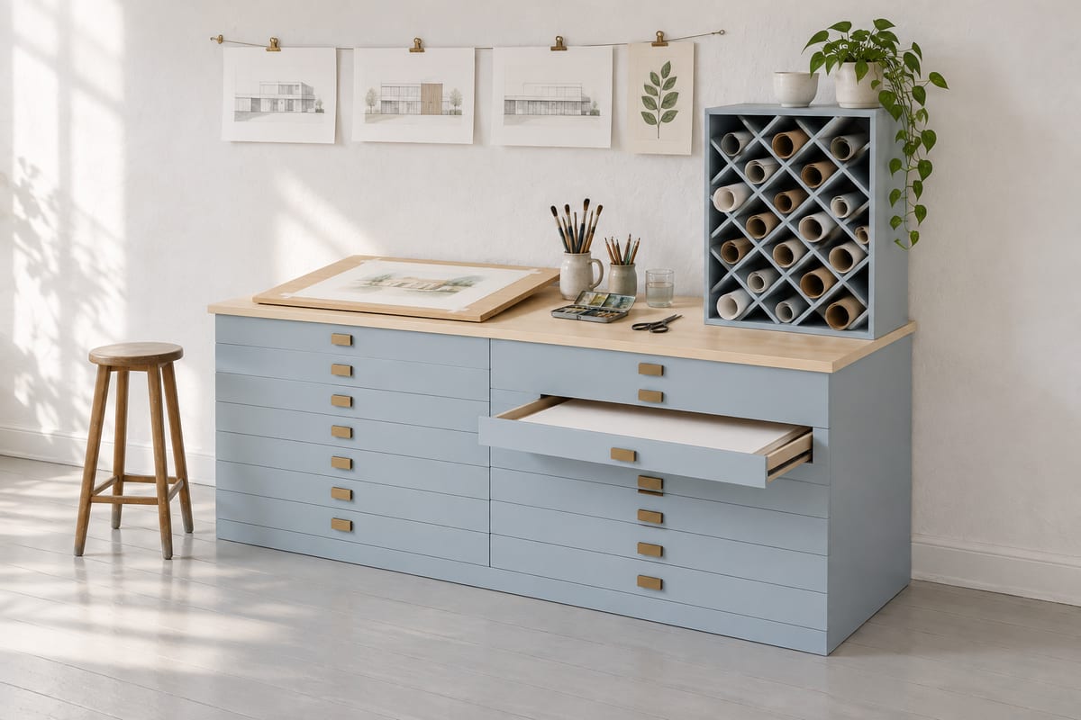 Artist's plan chest, a rendering