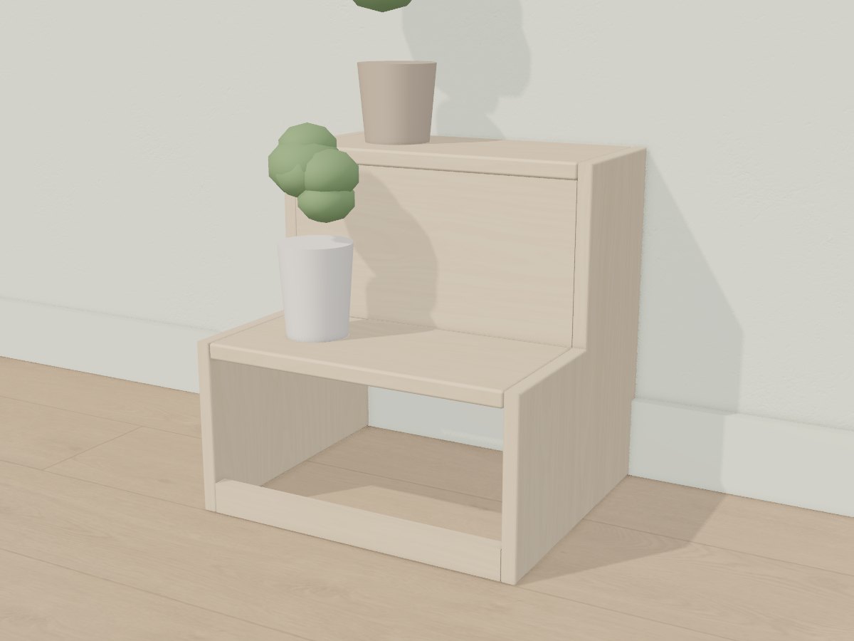 Maple two-step storage stool, Crava's 3D model