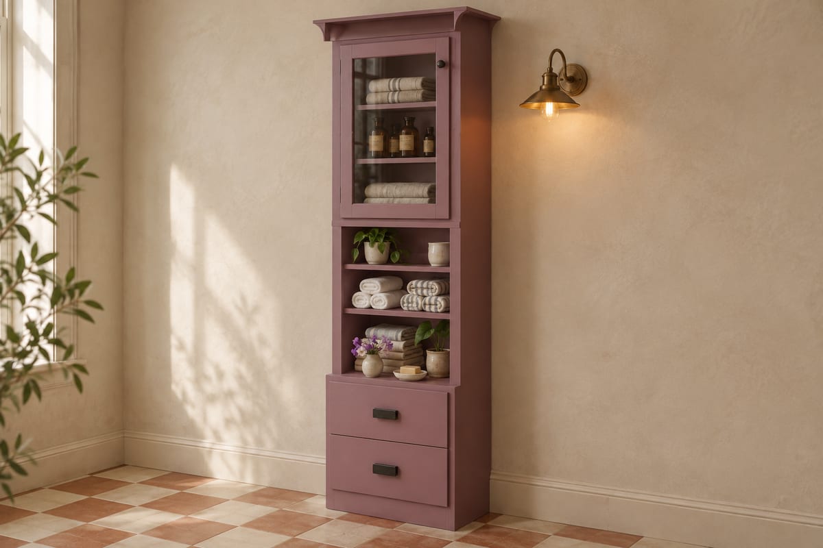 Mauve linen tower, a rendering