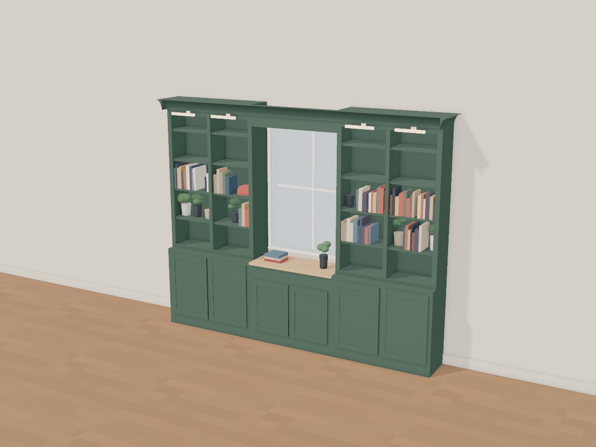 Moody library wall, Crava's 3D model