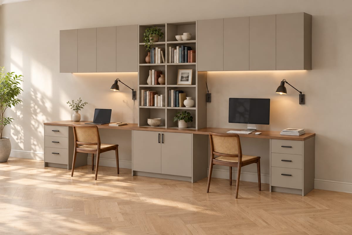 Two-person study wall, a rendering