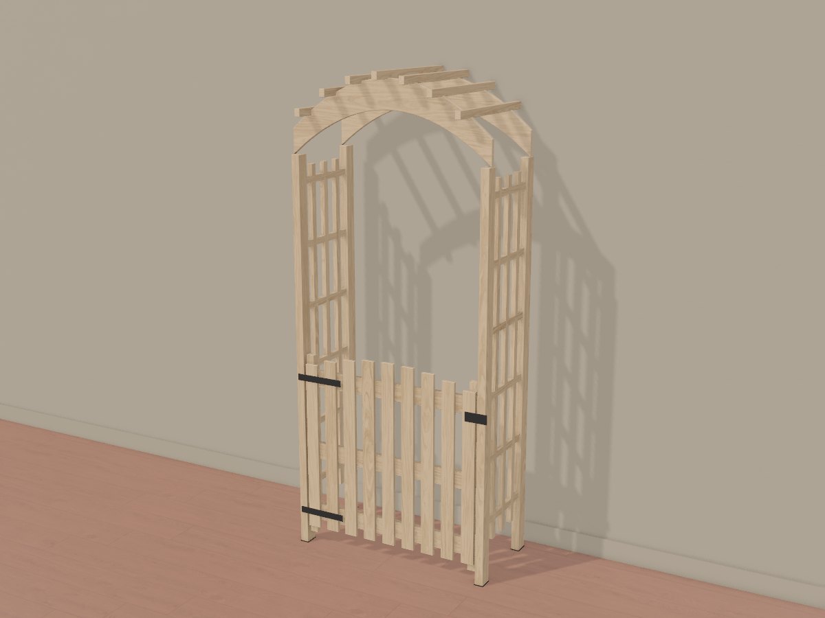 Oak arched garden gateway, Crava's 3D model