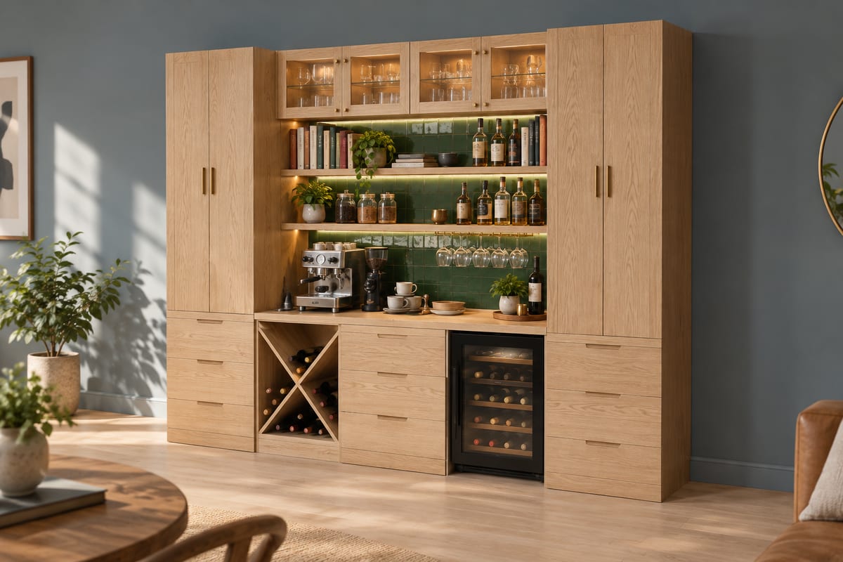 Oak coffee and wine bar, a rendering