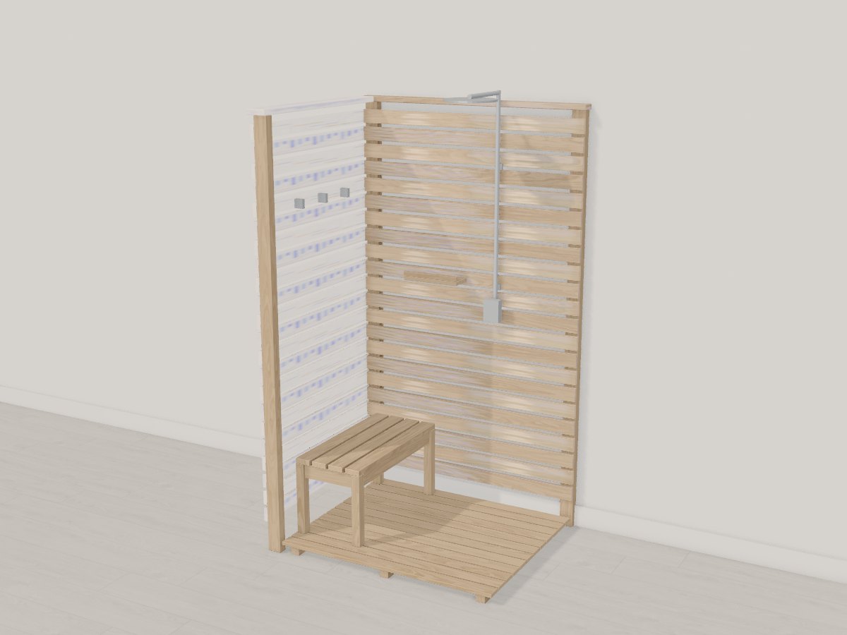 Oak garden shower corner, Crava's 3D model