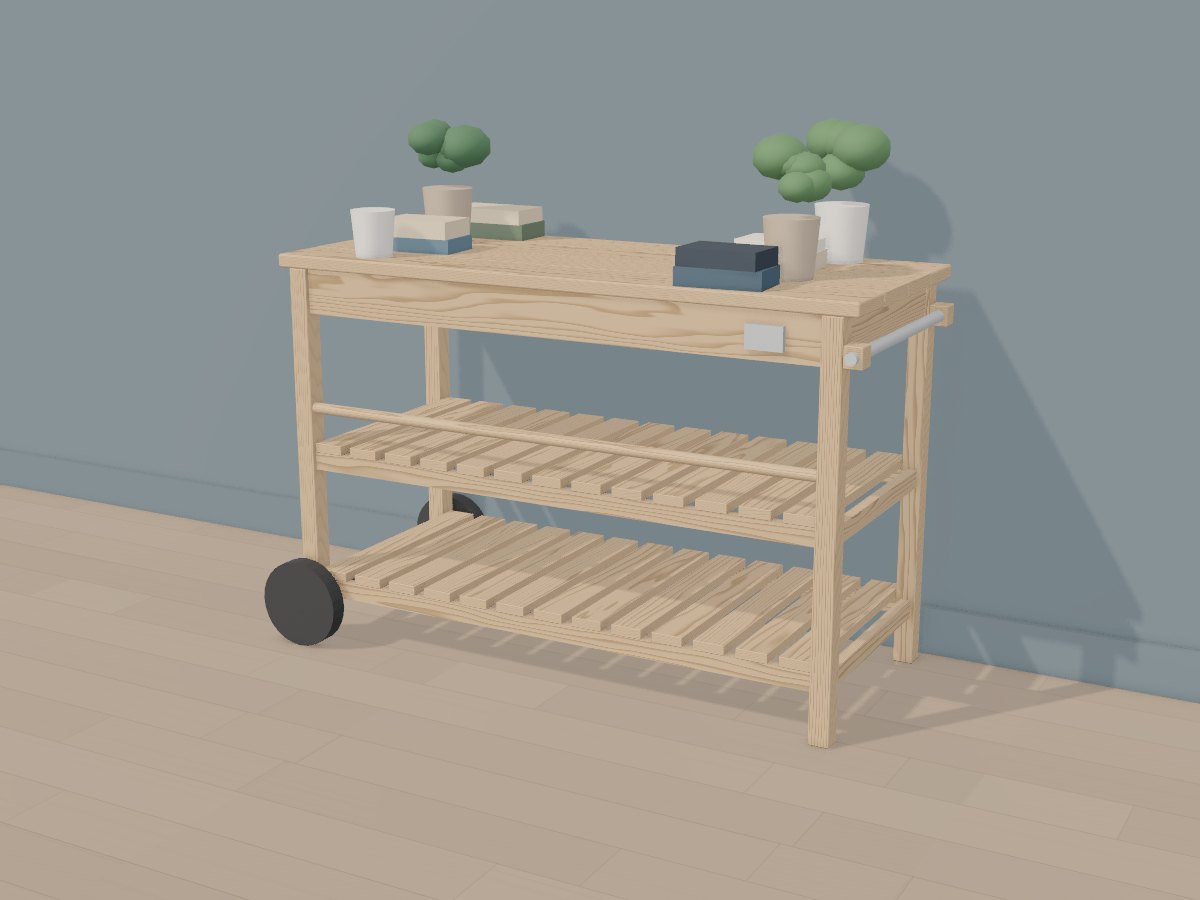 Oak outdoor bar cart, Crava's 3D model
