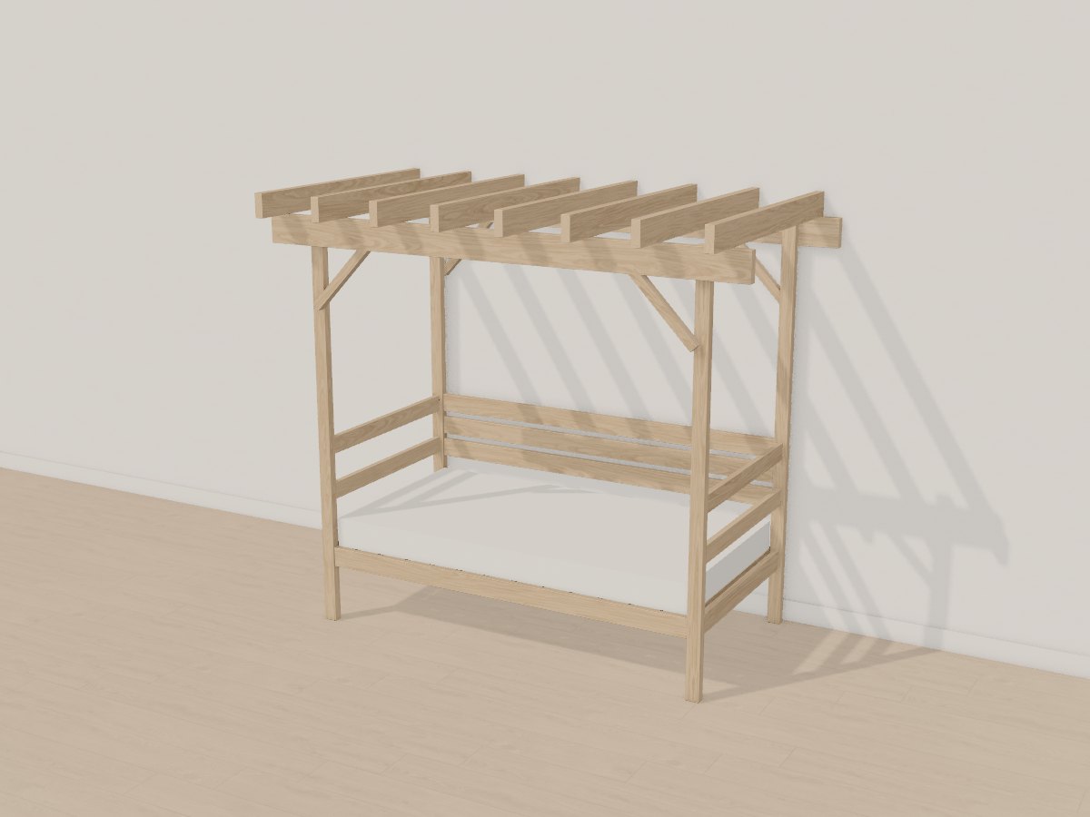 Oak pergola daybed, Crava's 3D model