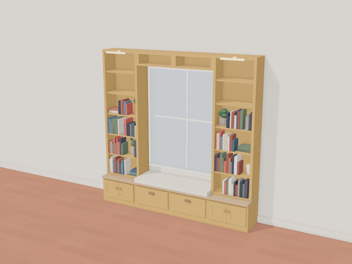 Ochre cookbook window seat, Crava's 3D model