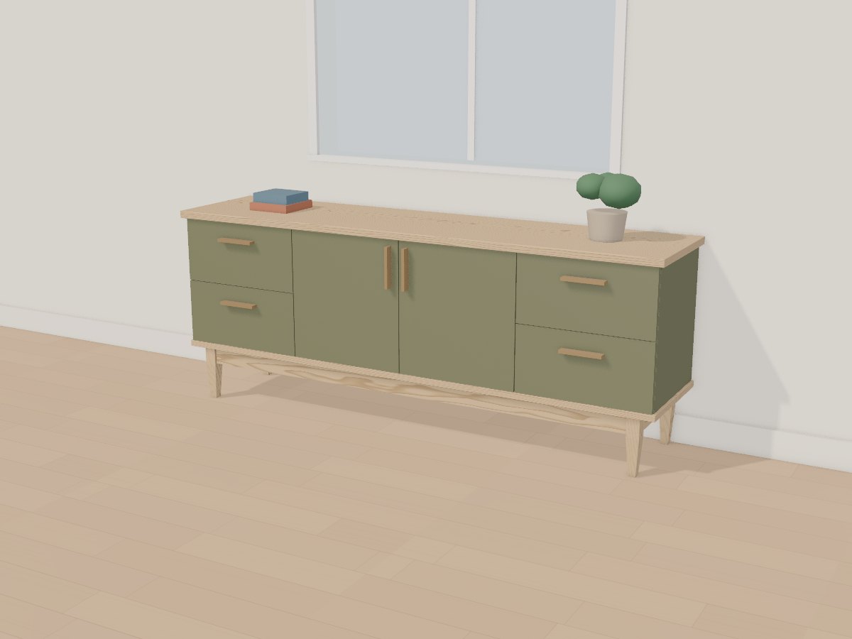 Olive filing credenza, Crava's 3D model