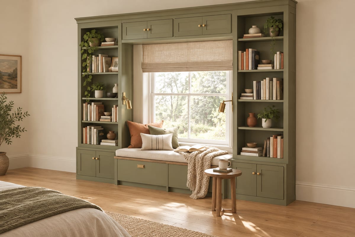 Olive window seat, a rendering