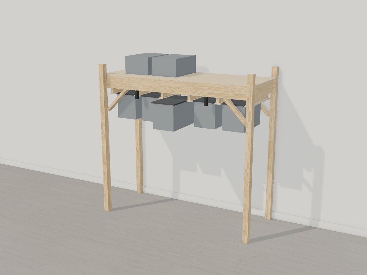 Over-bonnet garage storage loft, Crava's 3D model