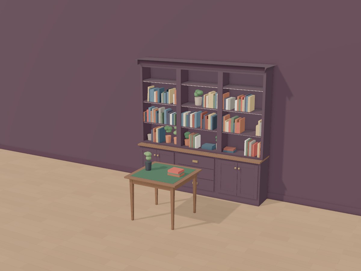 Plum game wall and card table, Crava's 3D model