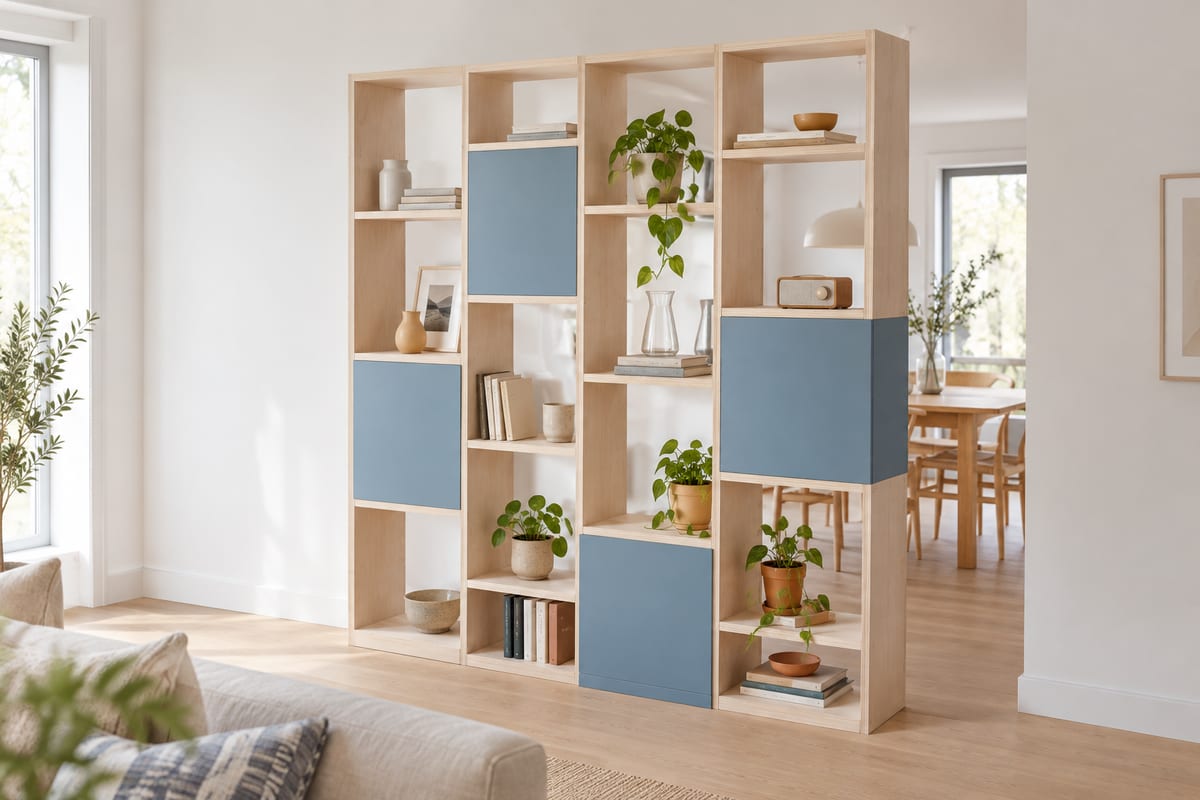 Plywood room divider, a rendering