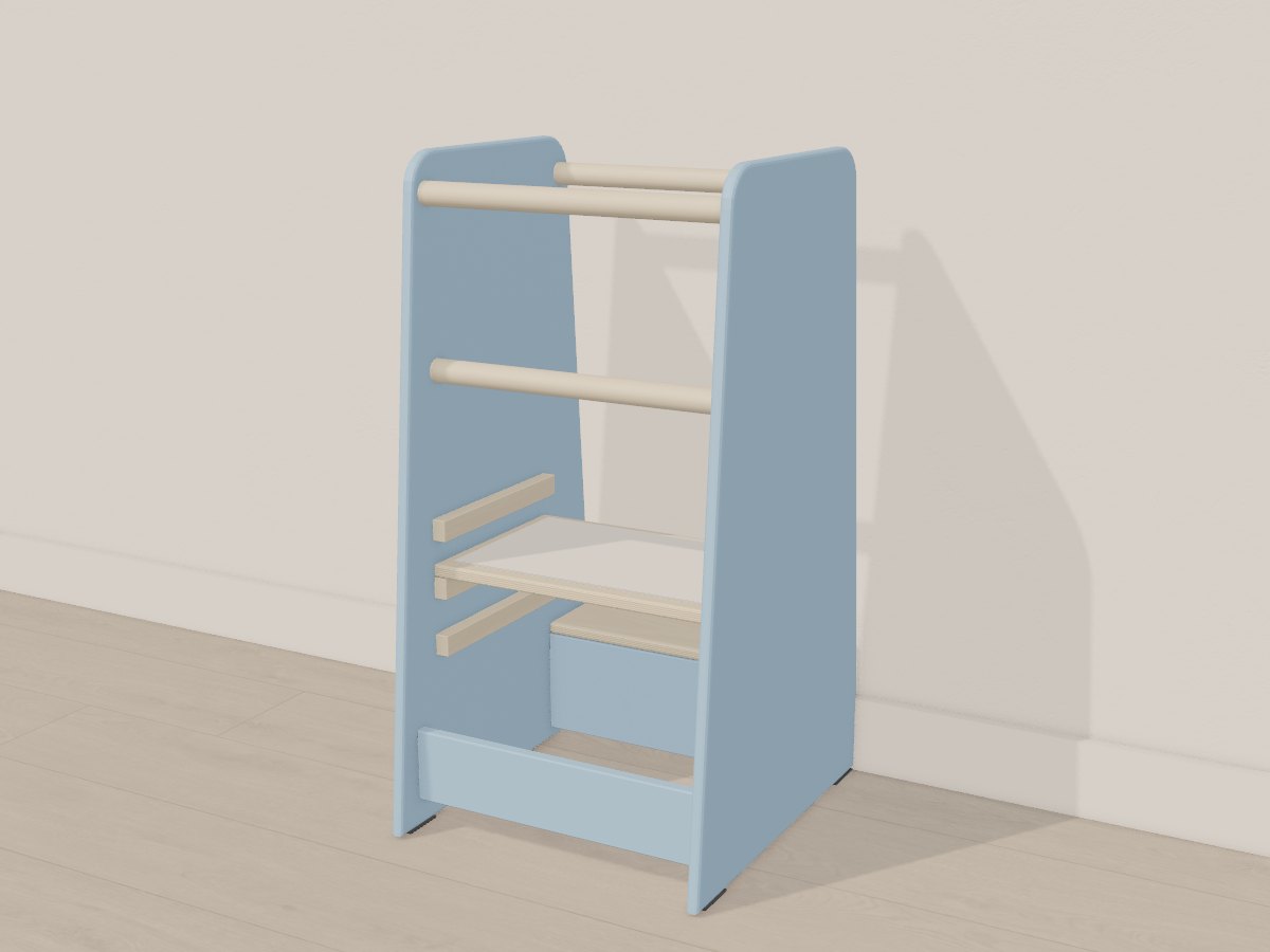 Powder blue kitchen helper tower, Crava's 3D model