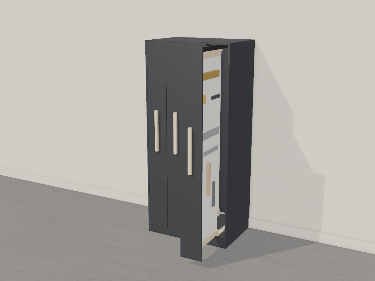 Pull-out pegboard tower, Crava's 3D model