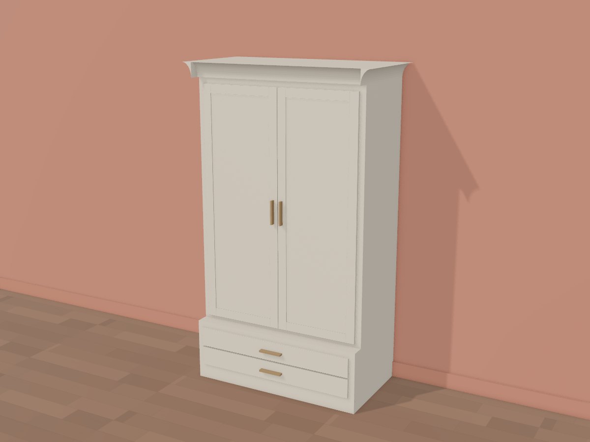 Putty linen press armoire, Crava's 3D model