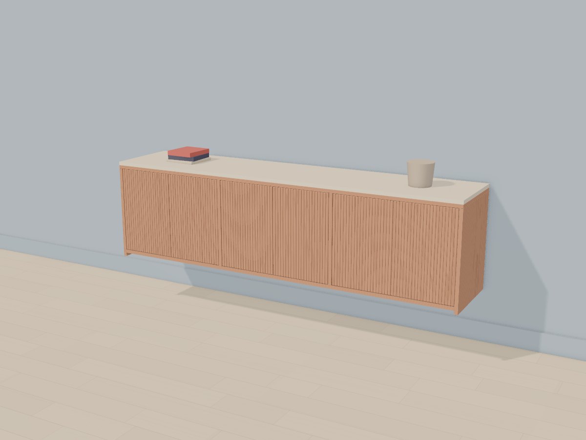 Reeded cherry sideboard, Crava's 3D model
