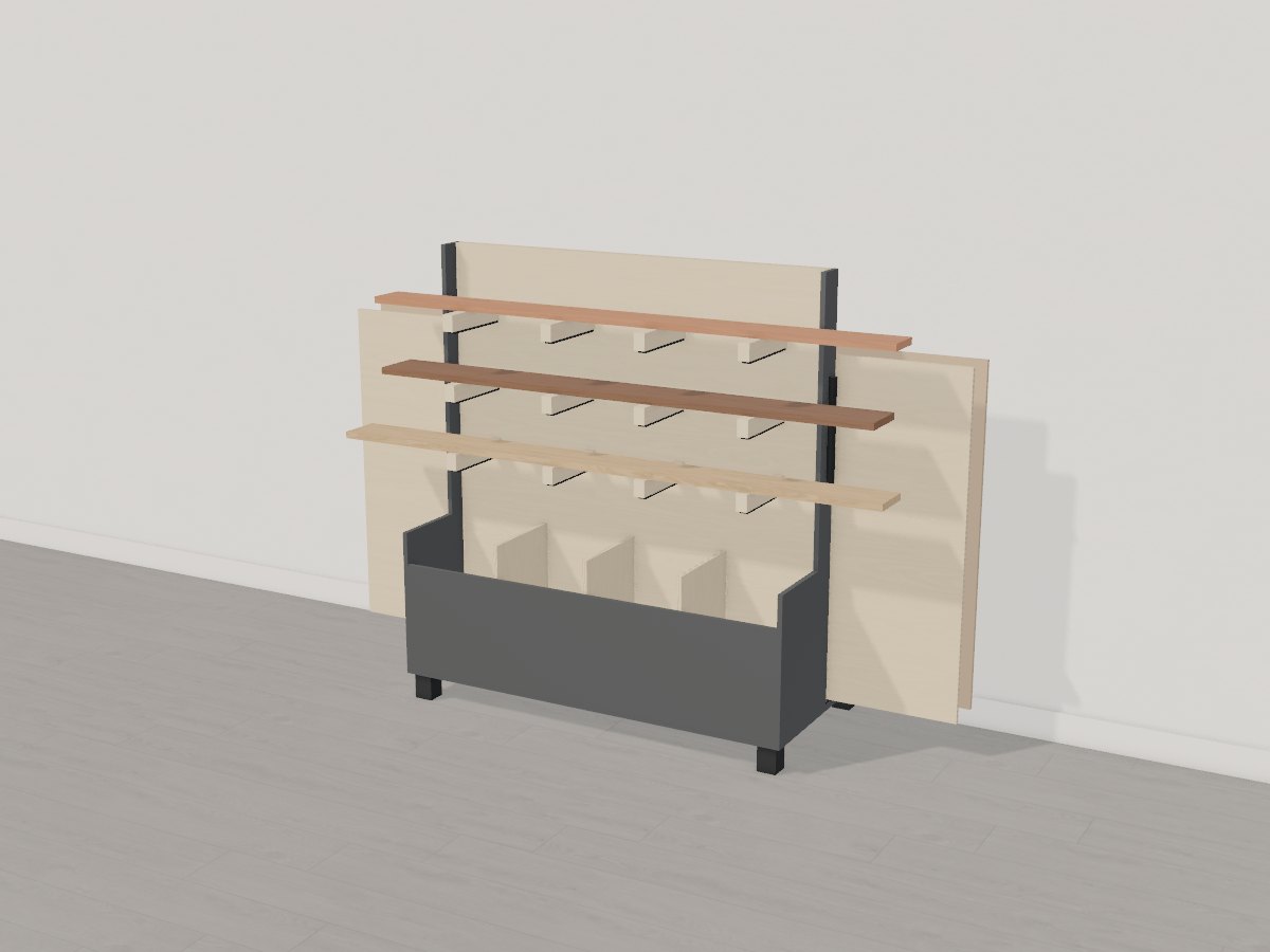 Rolling lumber and offcut cart, Crava's 3D model