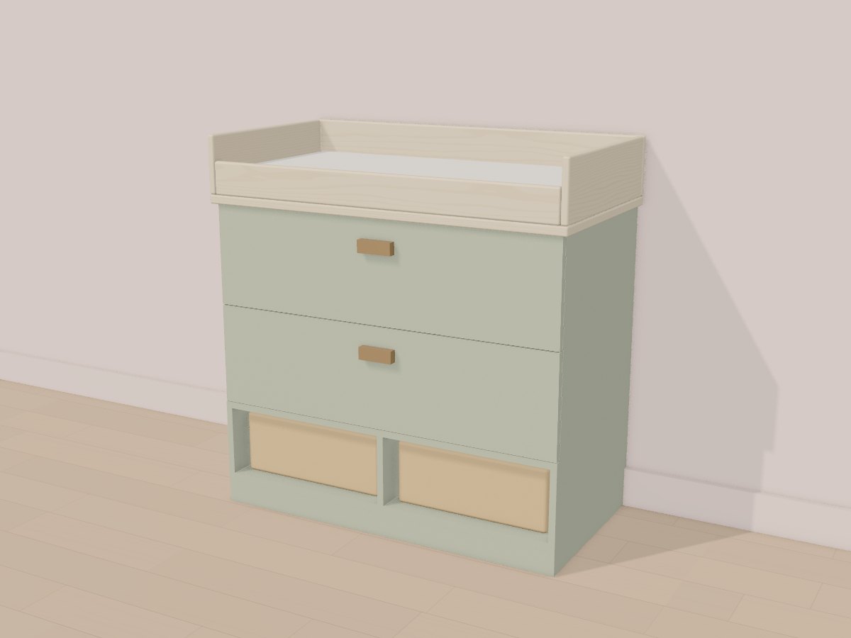 Sage nursery changing dresser, Crava's 3D model