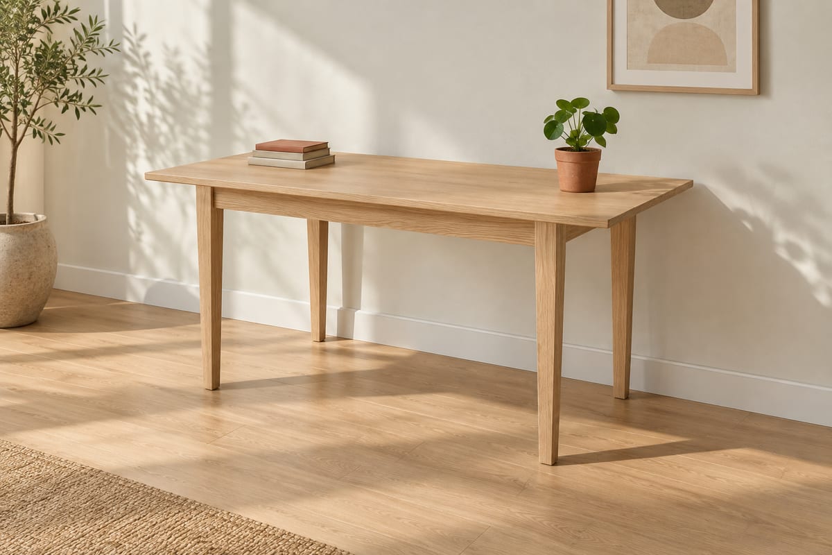 Shaker oak dining table, a rendering