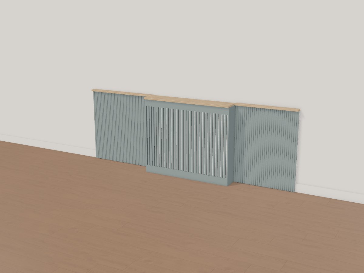 Slate reeded hall wainscot with radiator cover, Crava's 3D model